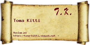 Toma Kitti névjegykártya